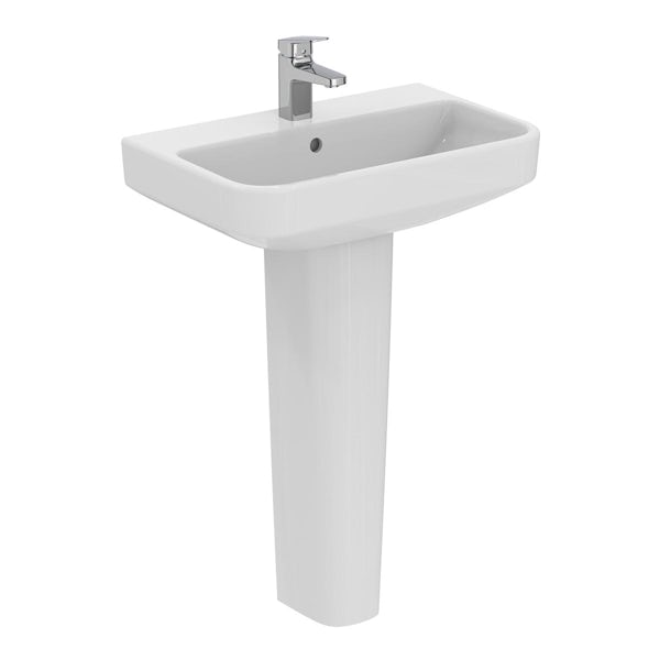 Ideal Standard i.life S 1 tap hole full pedestal basin 600mm
