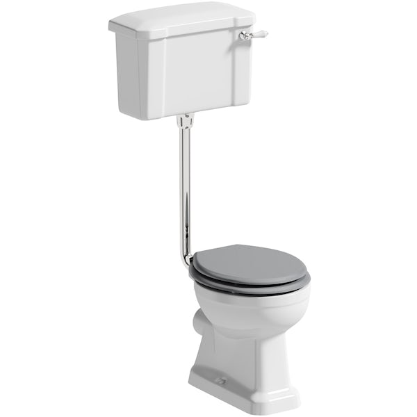 The Bath Co. Camberley low level toilet with grey soft close seat