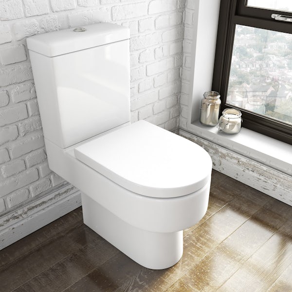 Orchard Dee cloakroom suite with full pedestal basin 510mm