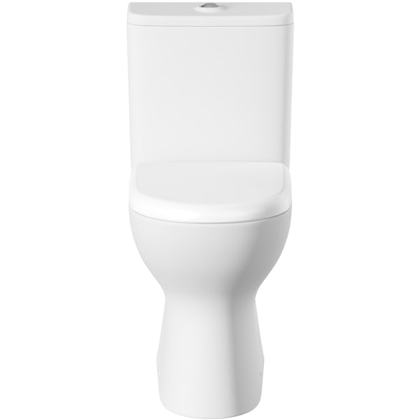 Mode Heath comfort height close coupled toilet with soft close toilet seat with pan connector