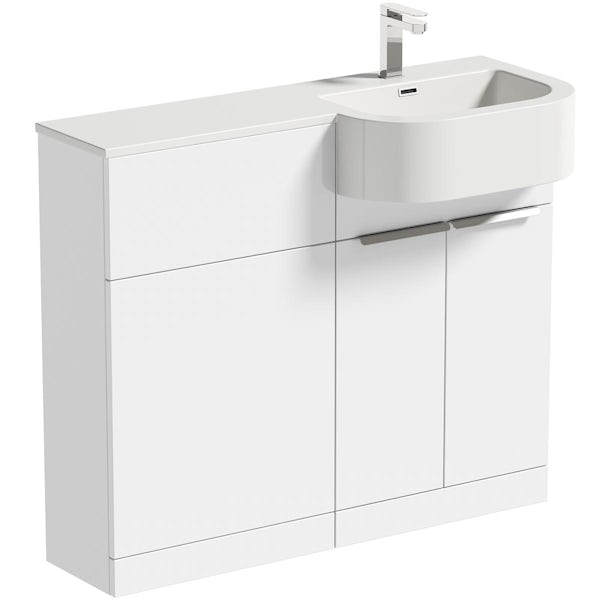 Mode Taw P shape gloss white right handed combination unit with tap