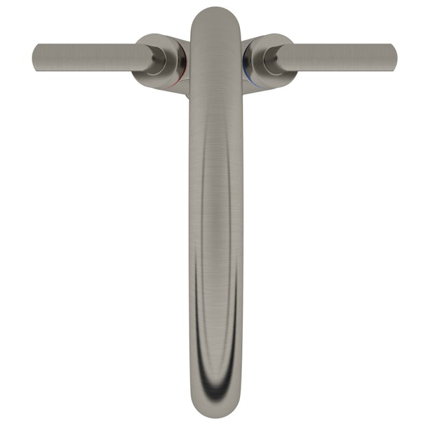 Schön brushed nickel lever handle kitchen tap