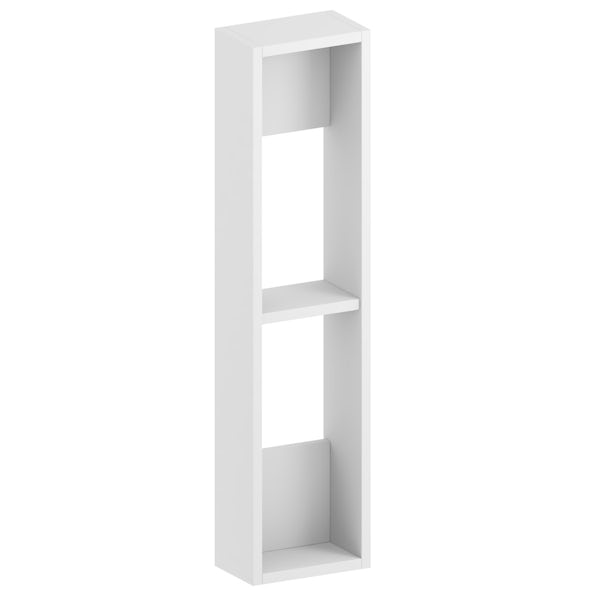 Accents Slimline white wall hung open storage unit 800 x 200mm