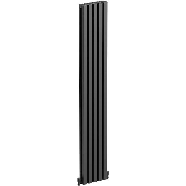 The Heating Co. Hamilton vertical textured black aluminium radiator