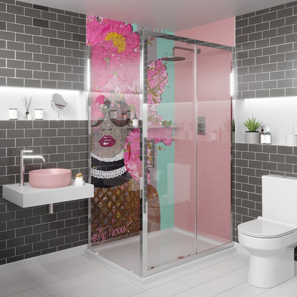 Louise Dear Kiss Kiss Bam Bam Light Pink shower wall panel pack