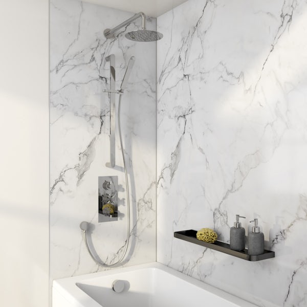 Mode Tate thermostatic mixer shower with wall shower, slider rail and bath filler