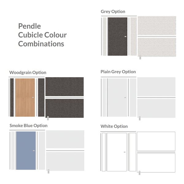 Pendle speckled grey toilet cubicle partition pack
