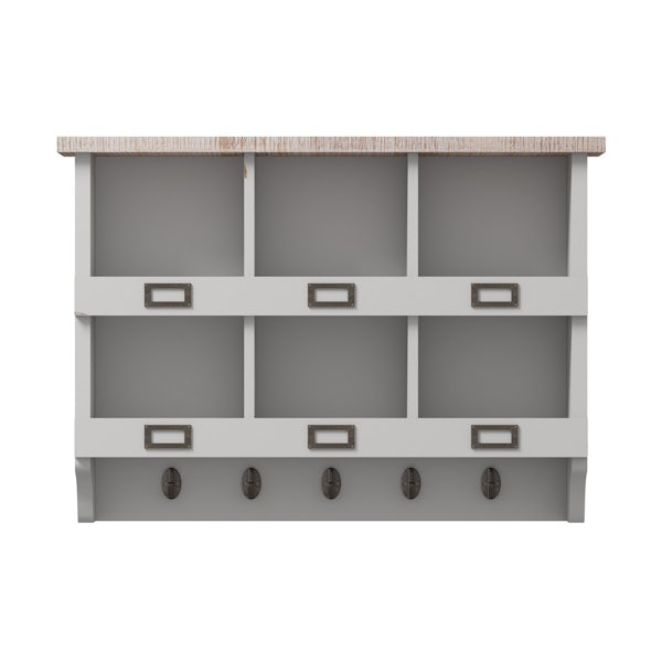 Austin french grey 6 hole wall storage rack