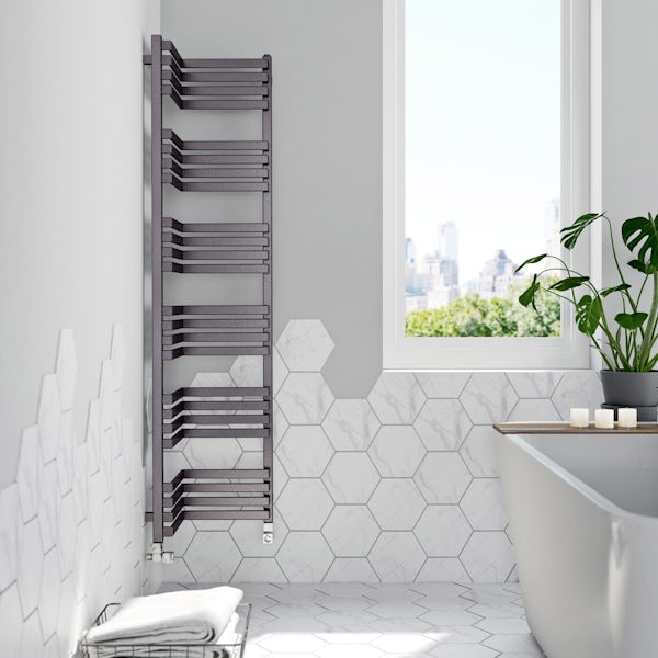 Terma Incorner modern grey heated towel rail 1545 x 350