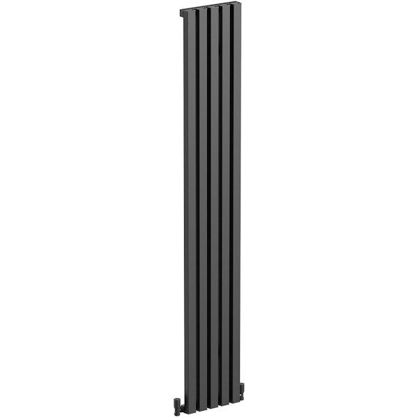 The Heating Co. Hamilton vertical textured black aluminium radiator