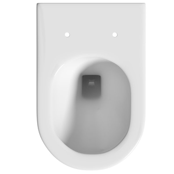 Orchard Derwent round rimless back to wall toilet with soft close seat