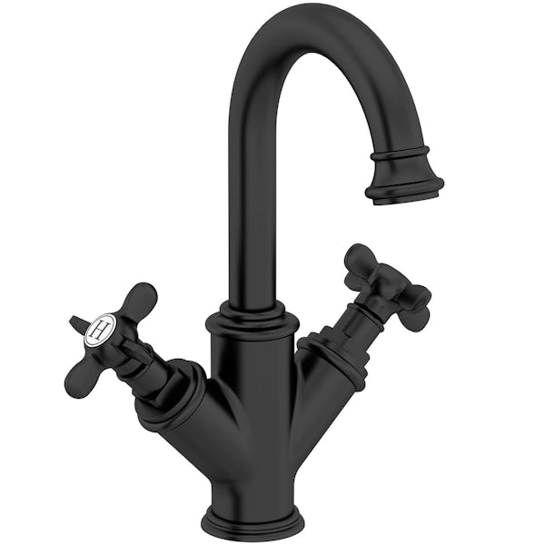 The Bath Co. Windsor matt black basin mixer tap