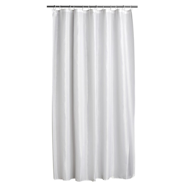 Diamond white polyester shower curtain