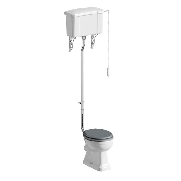 Camberley high level toilet inc grey soft close seat