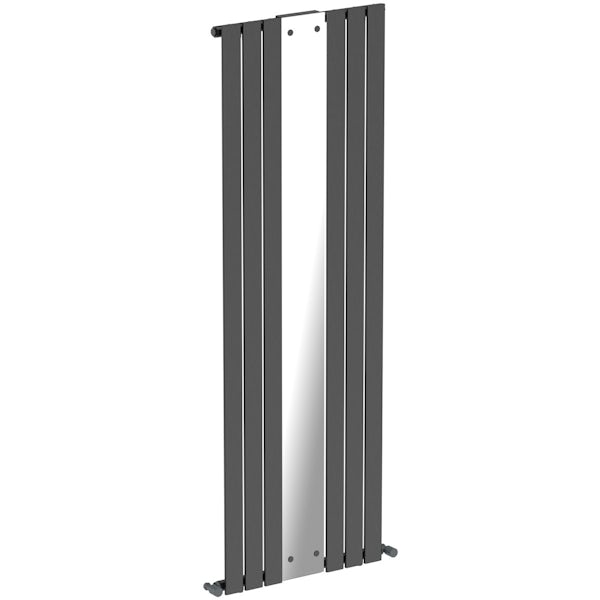 Mode Ellis anthracite grey vertical radiator with mirror 1840 x 620