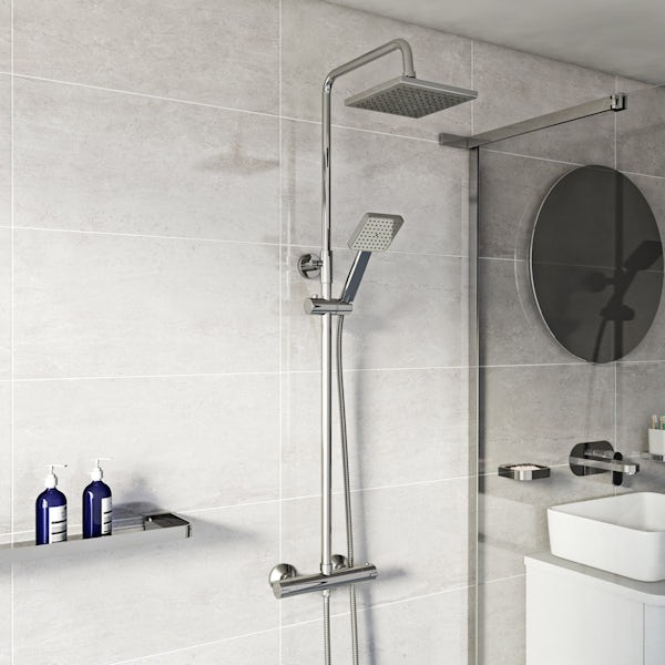 Orchard Elsdon quadrant shower enclosure with shower tray, shower system and waste
