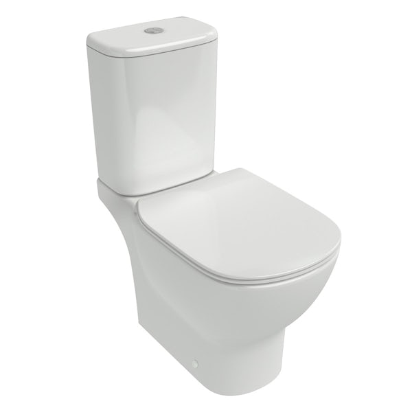 Ideal Standard Tesi close coupled toilet with Aquablade rimless technology and soft close seat
