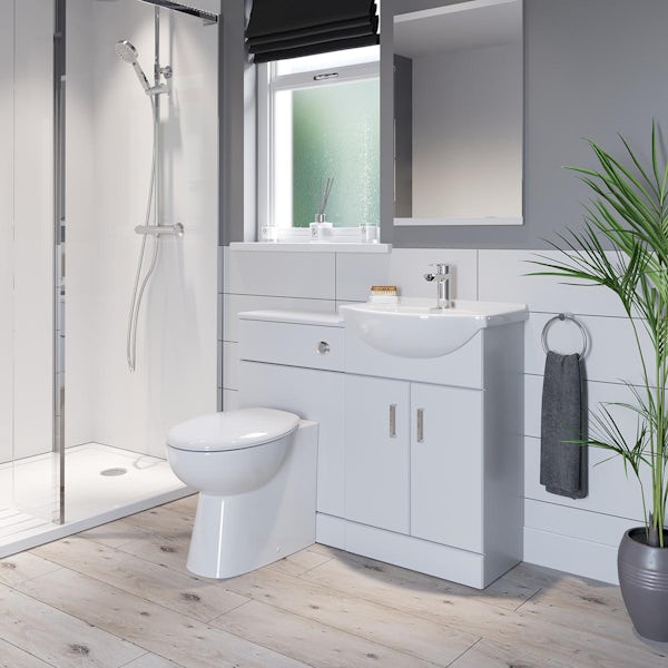 Orchard Eden white 1155mm combination with Clarity back to wall toilet and seat