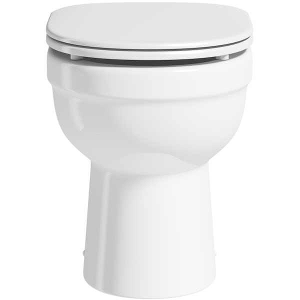 Eden back to wall toilet with luxury soft close seat