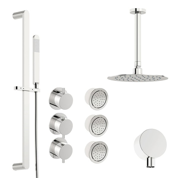 Mode Hardy thermostatic shower valve with complete ceiling shower set
