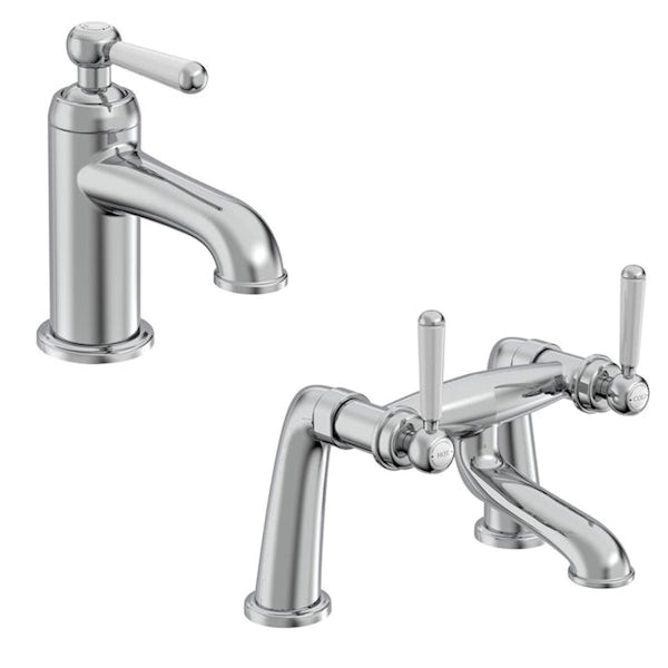The Bath Co. Aylesford Vintage mono basin and bath mixer tap pack