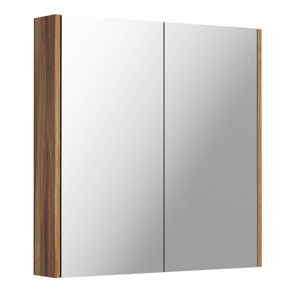 Walnut 2 Door Mirror Cabinet