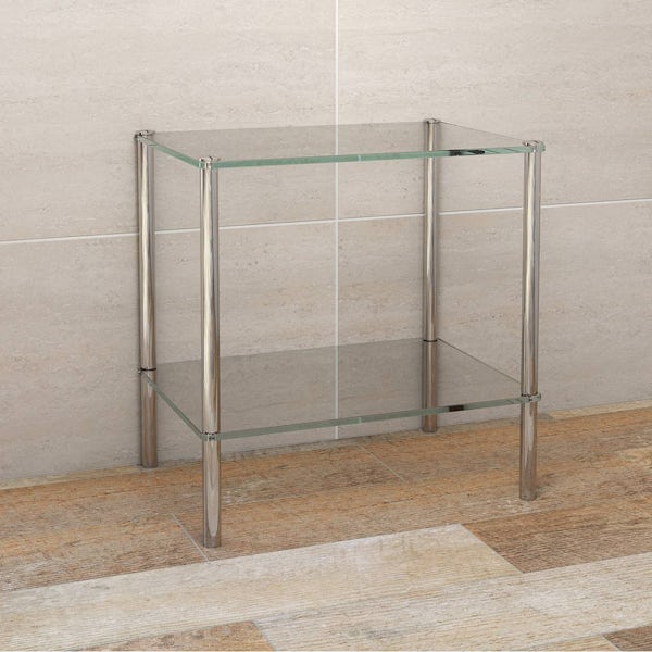 Options Freestanding Square 2 Glass Shelf Unit