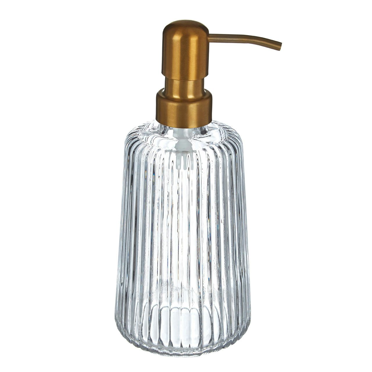 Accents Brittany clear ribbed glass soap dispenser
