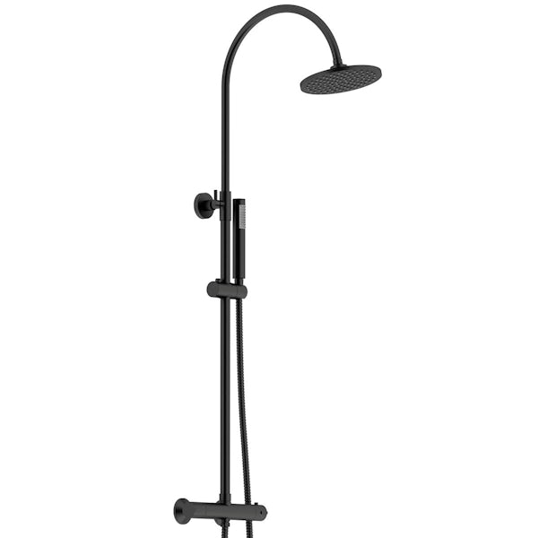 Orchard Derwent matt black round shower riser system