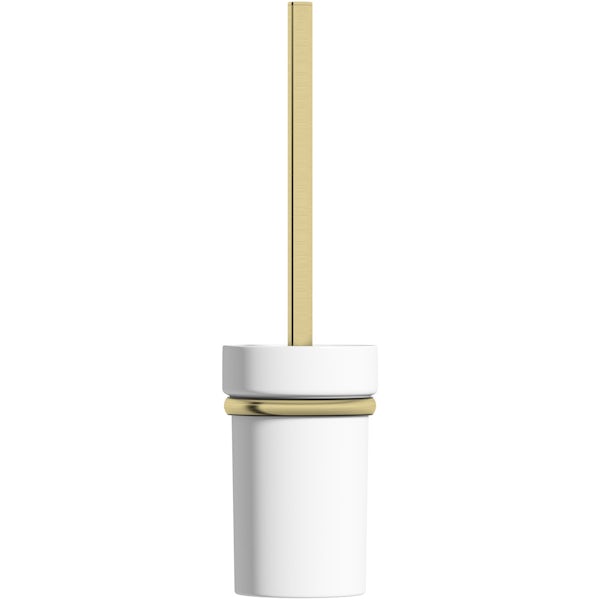 The Bath Co. 1805 gold toilet brush and holder