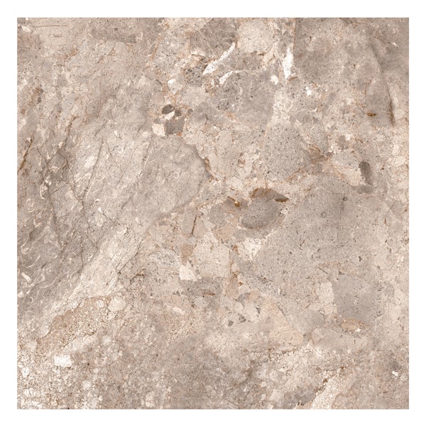 British Ceramic Tile Flint HD beige gloss floor tile 498mm x 498mm