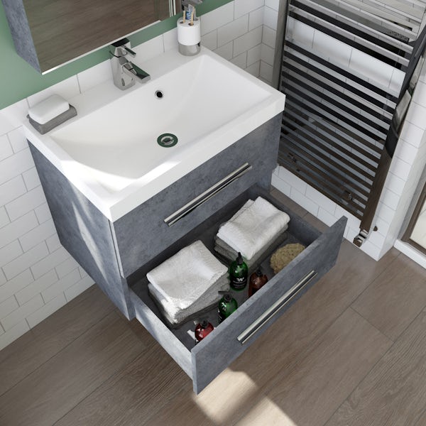 Orchard Kemp wall hung vanity unit and basin 600mm with tap