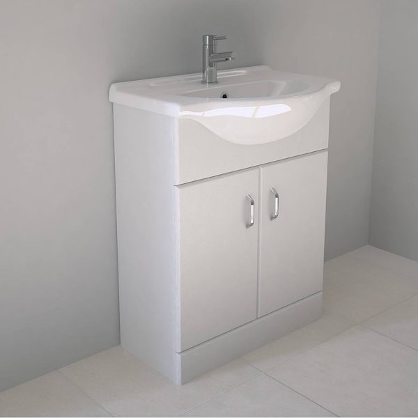 Granada 650 White Vanity Unit & Basin