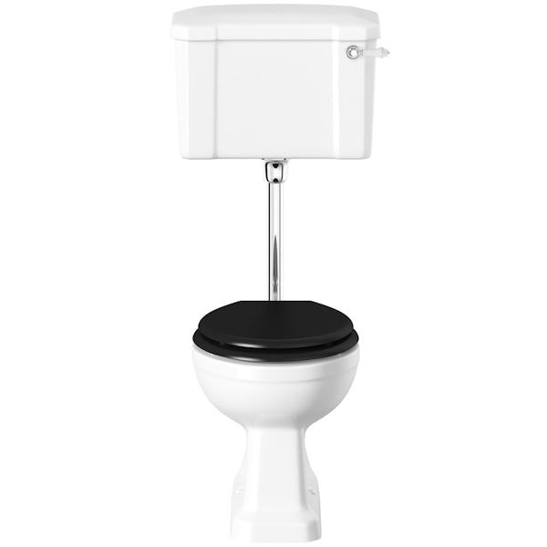 Camberley Low Level Toilet inc Luxury Black Seat