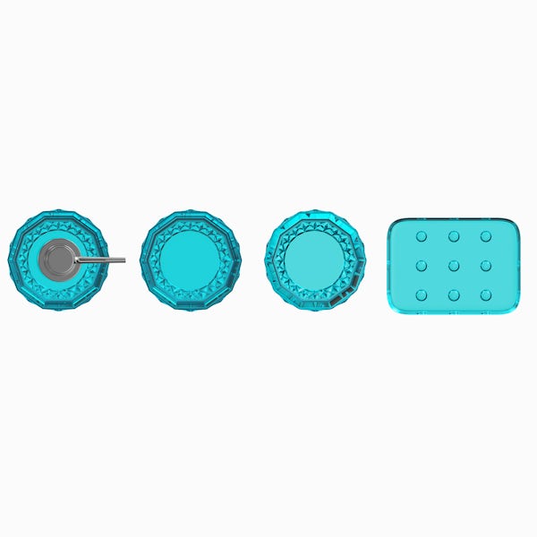 Accents Cristallo blue 4pc bathroom accessory set