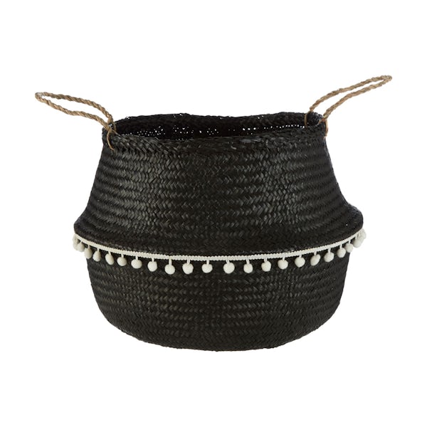 Large black seagrass basket