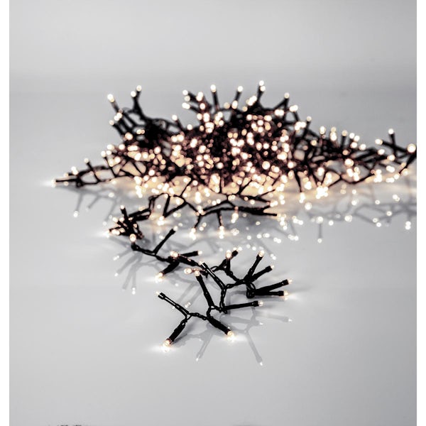 Eglo Christmas LED black cable lights in crisp white 16000mm
