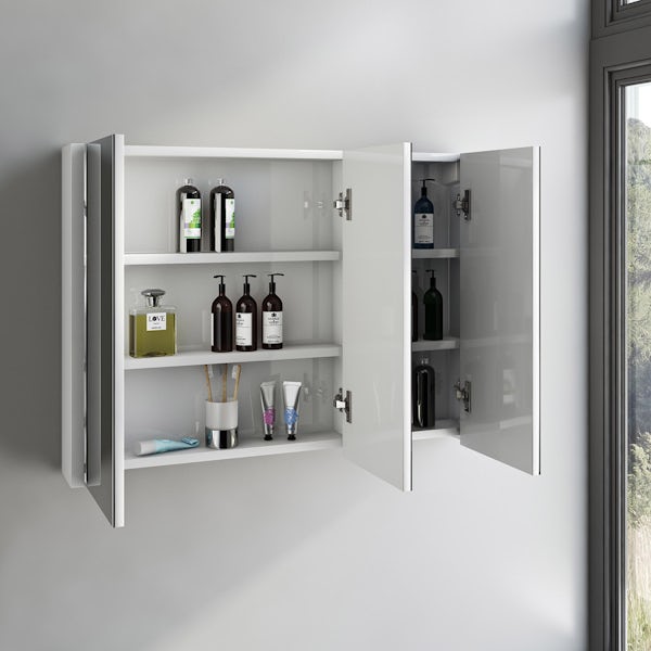 Derwent 3 door mirror cabinet