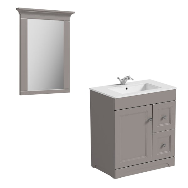 The Bath Co. Winchester graphite vanity unit and basin 760mm with mirror