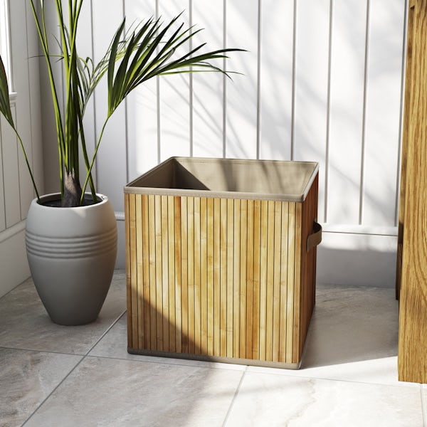Natural bamboo storage basket