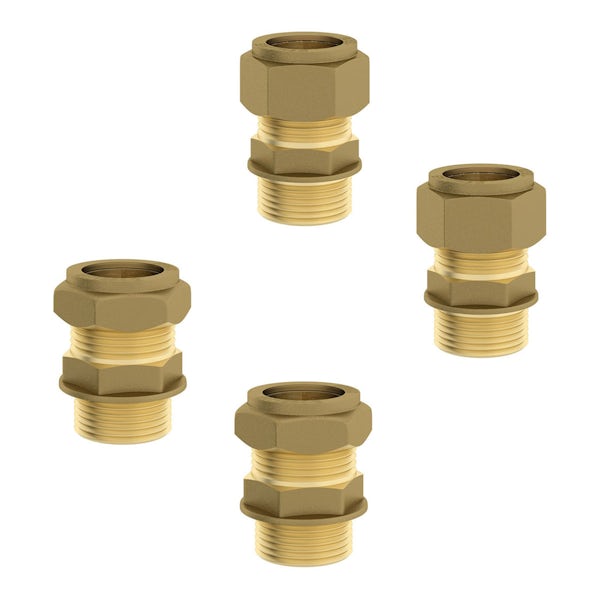 Twin valve straight male connectors pack
