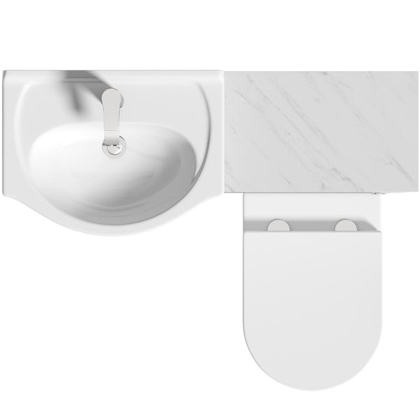 Orchard Lea marble furniture combination and Contemporary back to wall toilet with seat