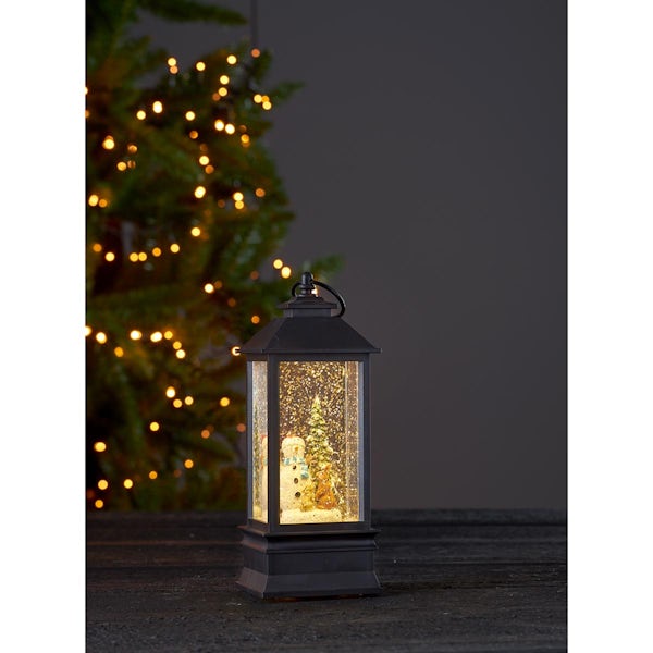 Eglo Christmas LED snowman lantern in black