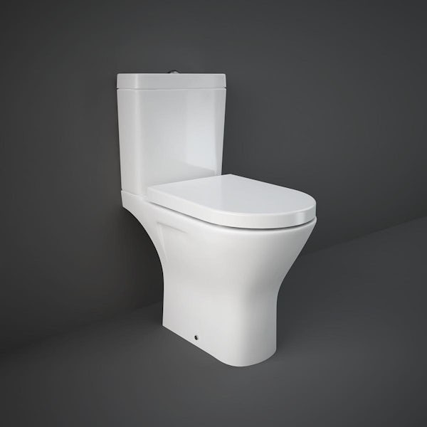RAK Resort rimless maxi open back close coupled toilet and soft close seat