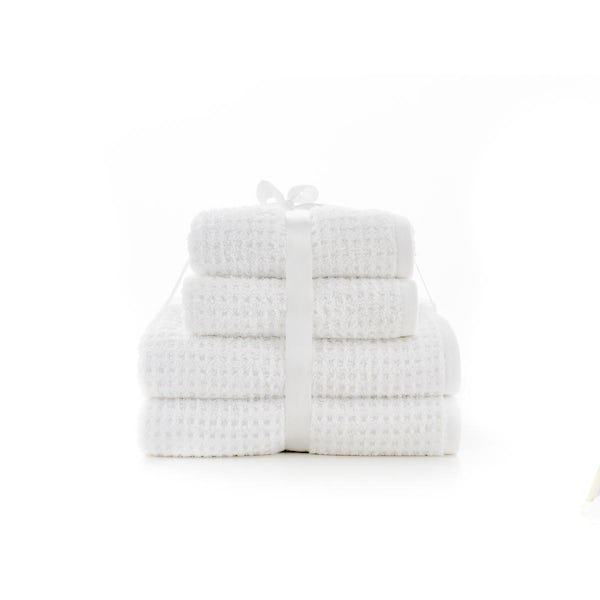 Deyongs Hamilton honeycomb 4 piece towel bale in white