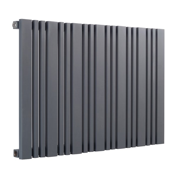 Reina Bonera anthracite grey horizontal steel designer radiator