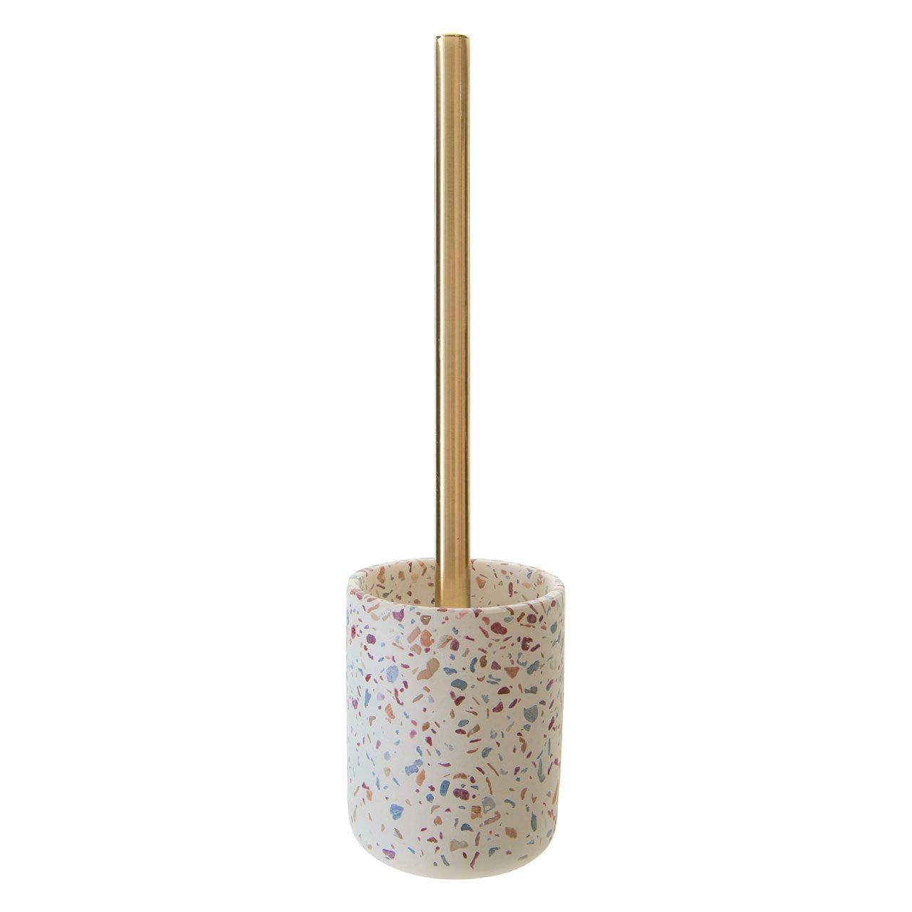 Accents Goza concrete conglomerate beige toilet brush and holder
