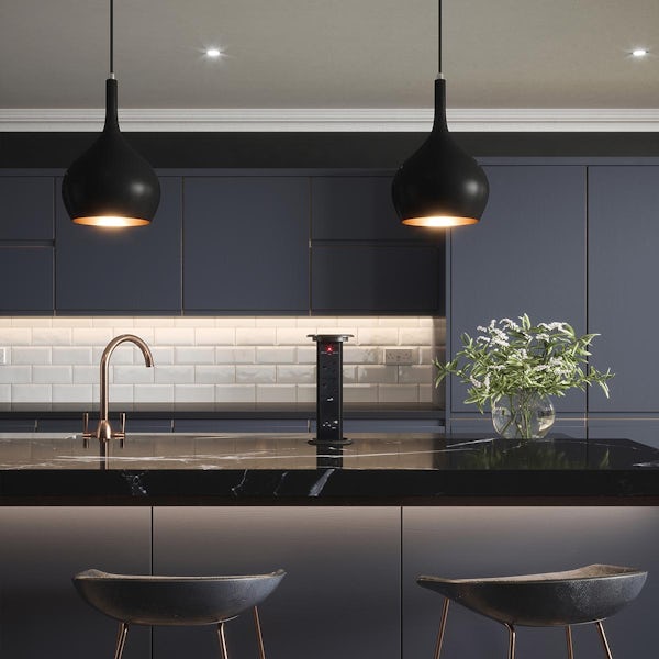 Schön Parma matt black LED pendant kitchen light