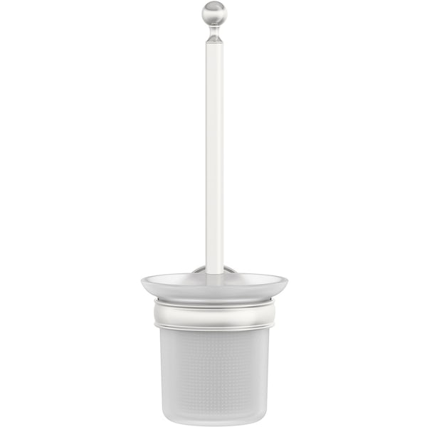 Accents round traditional toilet brush and holder