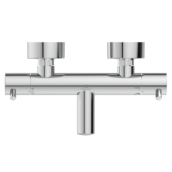 Ceratherm T125 exposed thermostatic wall mounted bath shower mixer  with diamond 125mm handspray, 900mm rail and 1.75m hose